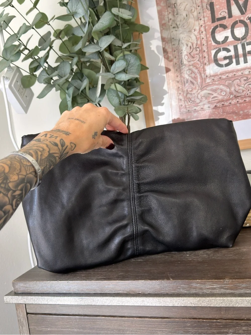 Zara black leather